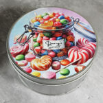 Personalised Sweetie Jar Round Keepsake Tin
