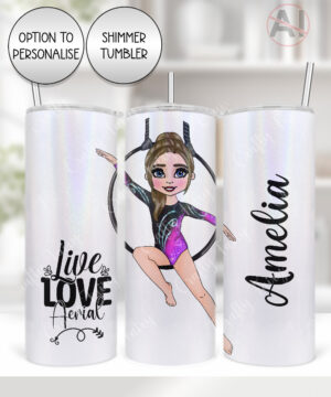 personalised aerial hoop gymnastics girl 600ml tumbler