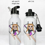 personalised aerial hoop gymnastics girl 600ml straight water bottle