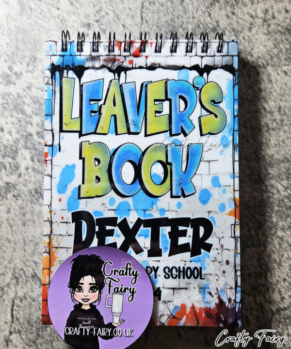 Personalised Graffiti 2024 Boy's or Girl's School Leaver A6 Notebook