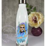 personalised aerial silks gymnastics girl 500ml tapered water bottle