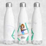 personalised aerial silks gymnastics girl 500ml tapered water bottle