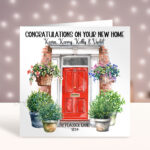 Personalised New Home Red Front Door Congratulations Greetings Card