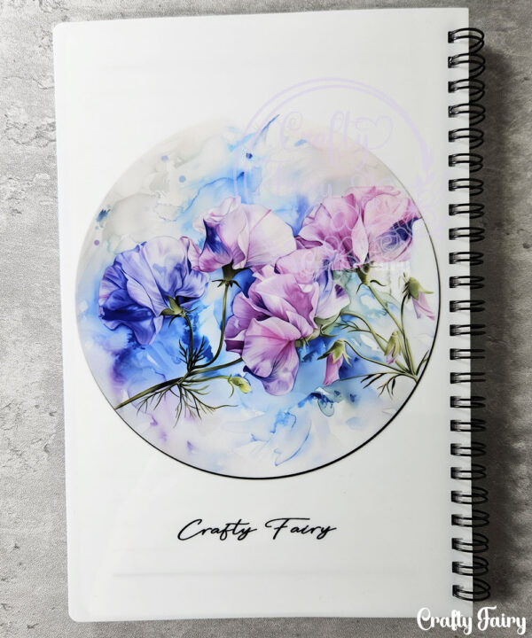 personalised sweetpea print a5 notebook journal