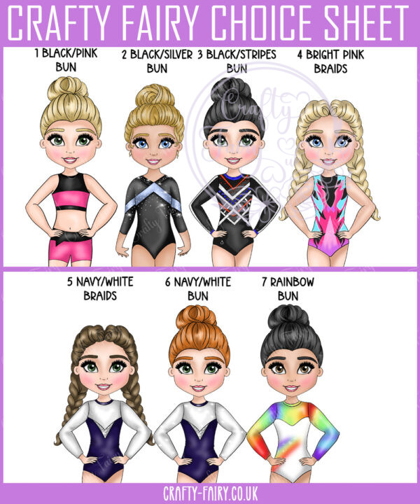 personalised gymnast girl in navy birthday card