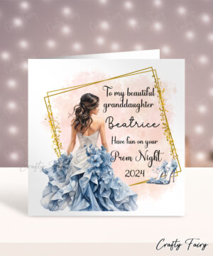 Handgemachte Grußkarte „Prom Night“ – Mit Strass & Glitzer, Inkl. Umschlag, 16x16cm, Leer Innen
