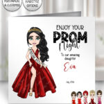 personalised school prom night card for daughter red dress
