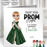 personalised school prom night card for daughter green dress