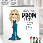 personalised school prom night card for daughter green dress
