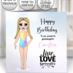 personalised gymnast or dancer greetings card birthday, good luck, congratulations