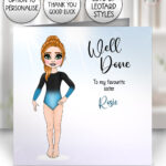personalised gymnast or dancer greetings card birthday, good luck, congratulations