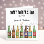 Personalised Beer Bottles Father's Day Card for Grandad