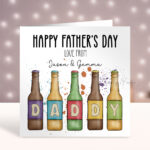 Personalised Beer Bottles Father's Day Card for Daddy