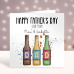 Personalised Beer Bottles Father's Day Card for Dad