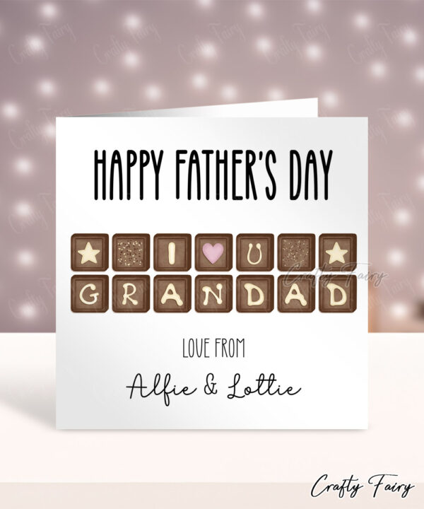 Personalised Chocolates Father's Day Card for Grandad