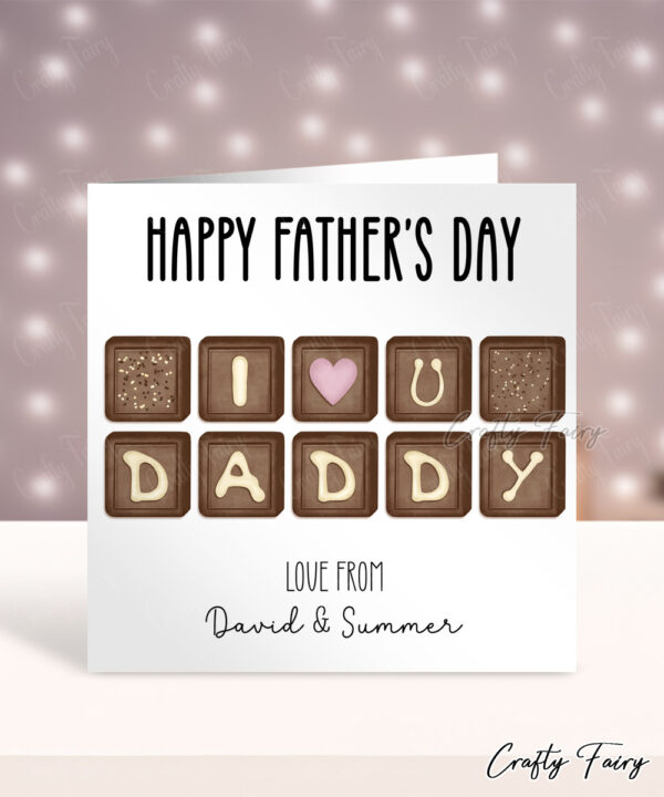 Personalised Chocolates Father's Day Card for Daddy