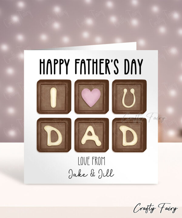 Personalised Chocolates Father's Day Card for Dad