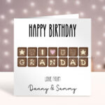 Personalised Chocolates Happy Birthday Card for Grandad