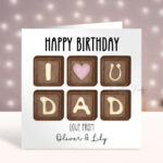 Personalised Chocolates Happy Birthday Card for Dad