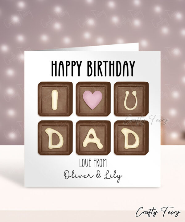 Personalised Chocolates Happy Birthday Card for Dad