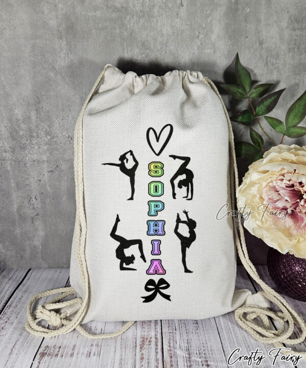 Personalised Rainbow Name Drawstring PE Bag