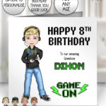 personalised gamer boy gaming birthday card for son grandson