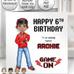 personalised gamer boy gaming birthday card for son grandson