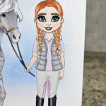 personalised horse rider girl in gillet birthday card