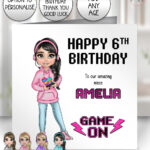 personalised gamer girl gaming birthday card for daughter granddaughter