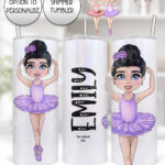 personalised ballerina girl straight tumbler