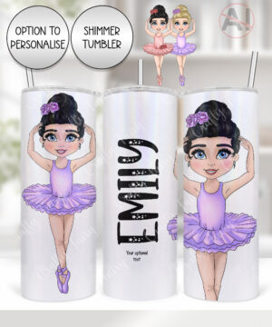 personalised ballerina girl straight tumbler
