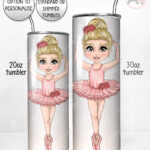 personalised ballerina girl straight tumbler