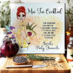 personalised mai tai cocktail lady glass chopping board or worktop protector small 20x28cm