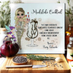 personalised mudslide cocktail lady glass chopping board or worktop protector small 20x28cm