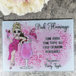 Personalised Pink Flamingo Cocktail Lady Glass Chopping Board
