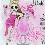 personalised pink flamingo cocktail lady glass chopping board