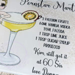 personalised pornstar martini cocktail lady glass chopping board or worktop protector small 20x28cm
