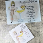personalised pornstar martini cocktail lady glass chopping board or worktop protector small 20x28cm