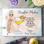 Personalised Pornstar Martini Cocktail Lady Glass Chopping Board