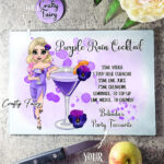 Personalised Purple Rain Cocktail Lady Glass Chopping Board