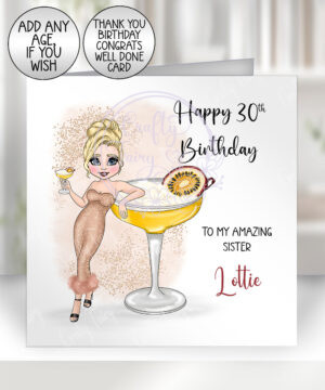 personalised pornstar martini cocktail lady happy birthday card