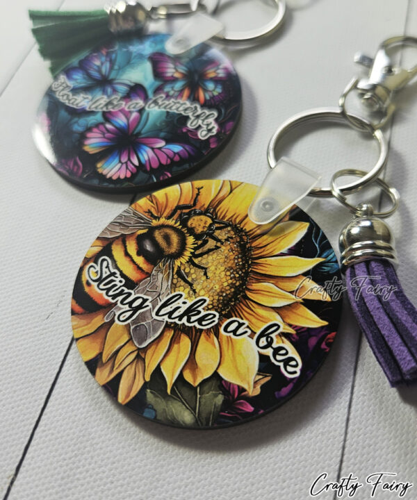 Float Like a Butterfly Sting Like a Bee Cheerleader Keyring