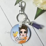 Personalised Aperol Spritz Cocktail Lady Keyring / Bag Tag
