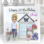 personalised gardener lady gardening birthday card