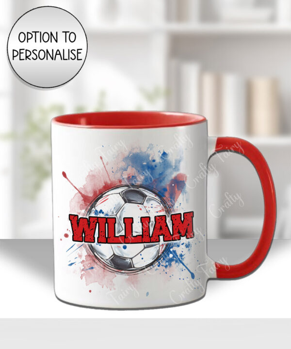 personalised football watercolour splat mug gift