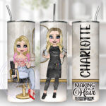 personalised hairdresser in salon skinny tumbler