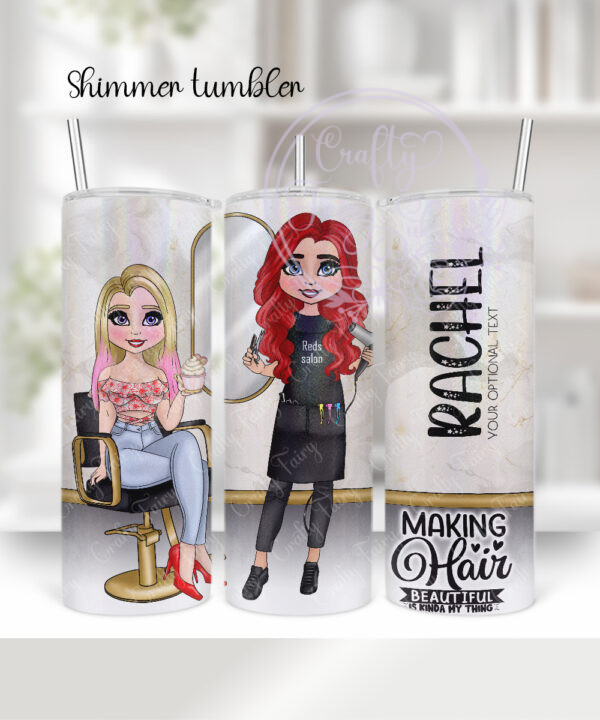 personalised hairdresser in salon skinny tumbler
