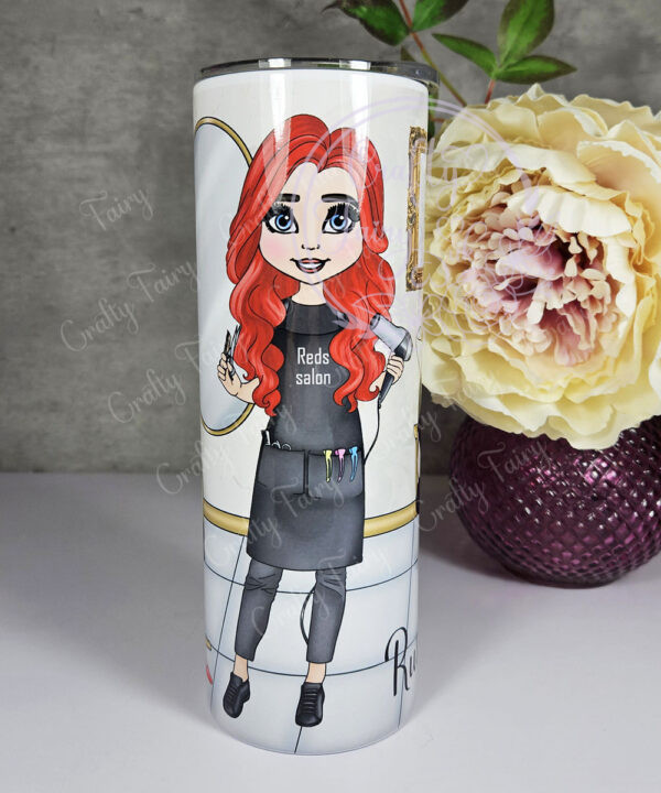 personalised hairdresser in salon skinny tumbler