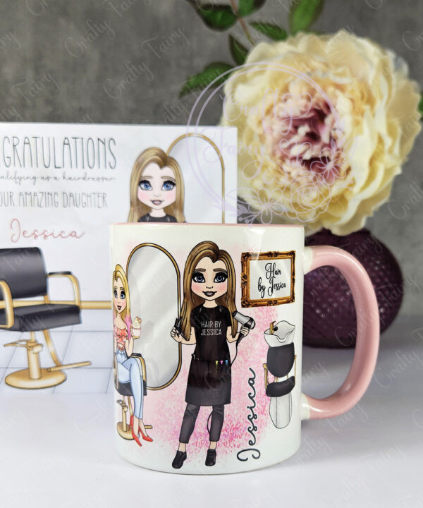 personalised hairdresser making hair beautiful mug gift