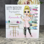 Personalised Nail Tech Artist Birthday Card V3